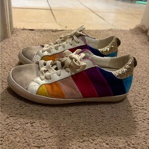 Kurt Geiger velvet rainbow shoes